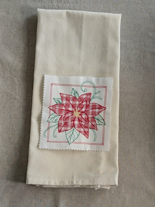 Christmas Embroidered Kitchen and Tea Towel