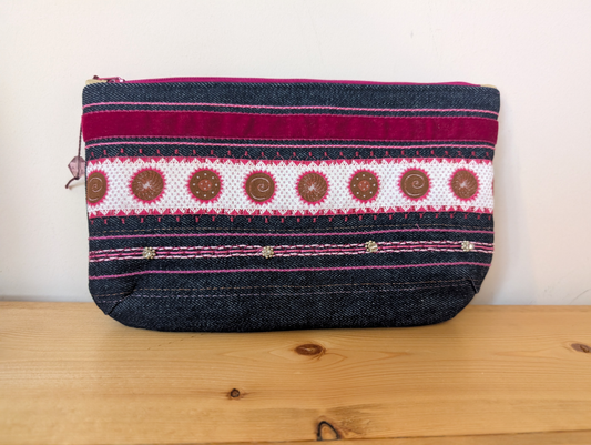 Burgundy Velvet Handbag Clutch