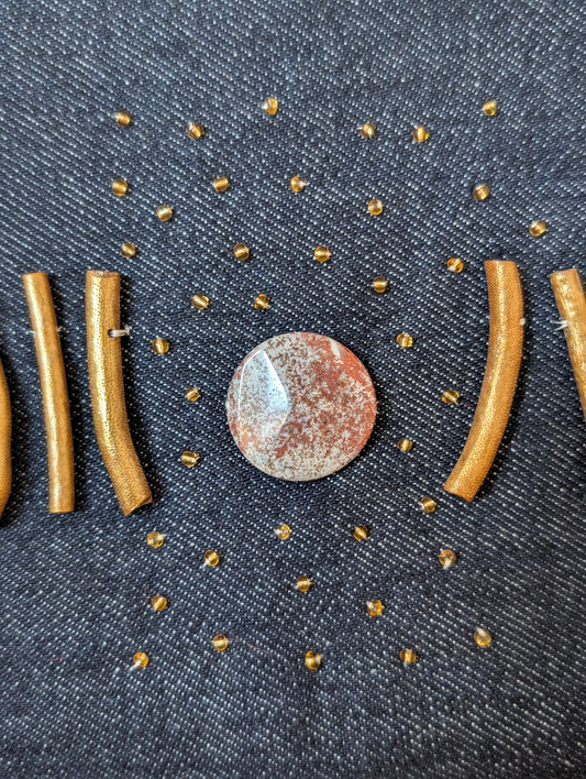 Brown Stone Handbag Clutch