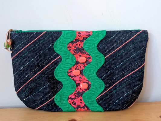 Orange Lace Handbag Clutch