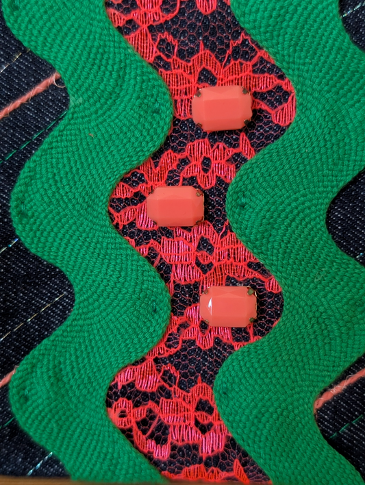 Orange Lace Handbag Clutch