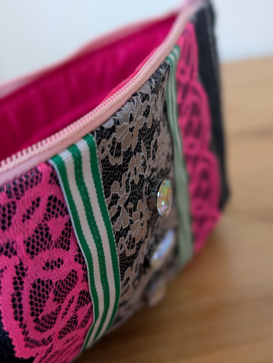 Pink Lace Handbag Clutch