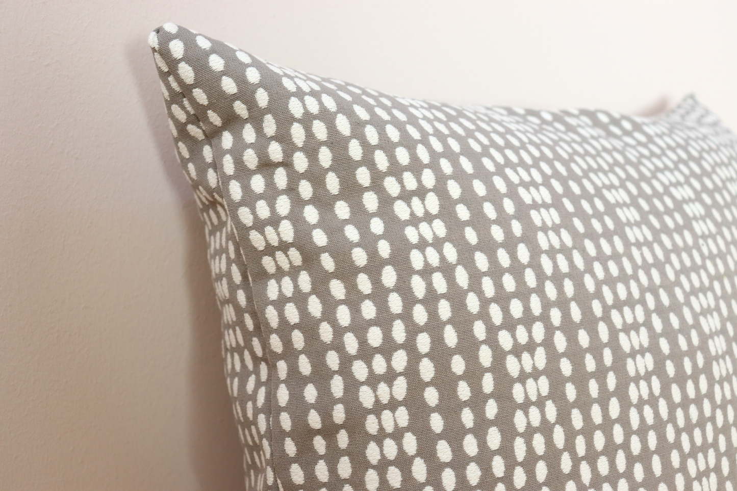 Throw Pillow Cover - Gray and Ivory Dot Print