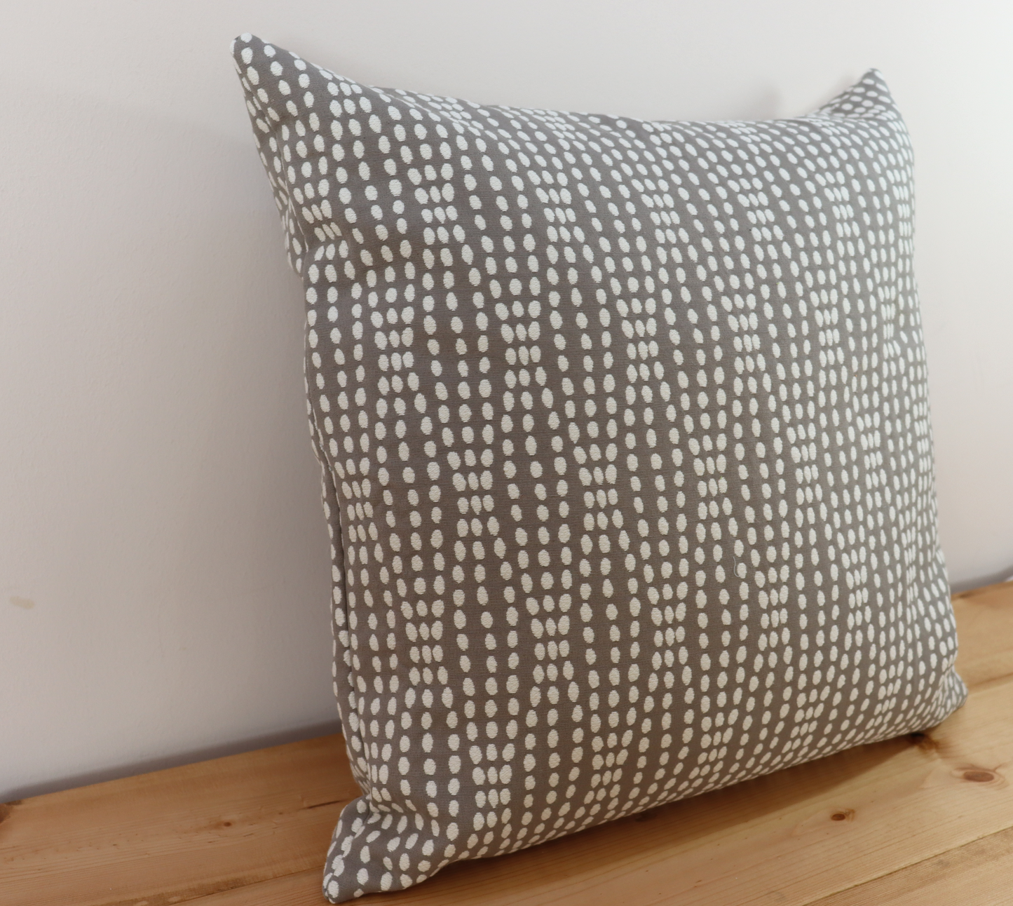 Throw Pillow Cover - Gray and Ivory Dot Print