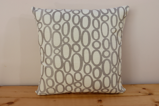 Throw Pillow Cover - Gray Ovals Print