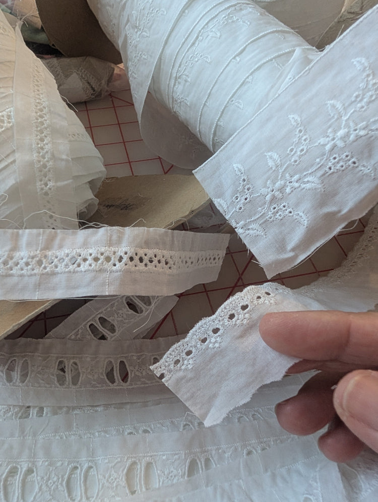Collection of Swiss Cotton Trims from Martha Pullen.