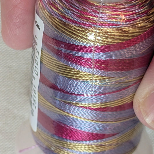 WonderFil Accent 12wt Rayon Thread - Variegated Pink Blue ACM12