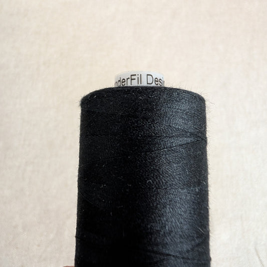 WonderFil Designer 40wt All Purpose Poly Thread - Black-DS431
