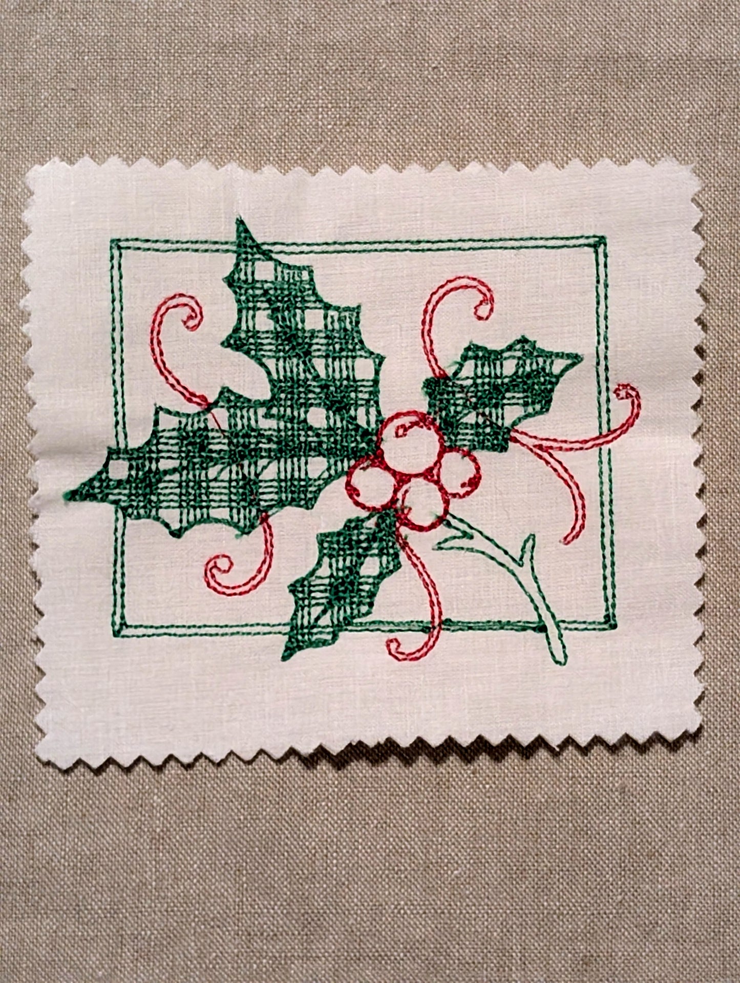 Christmas Embroidered Kitchen and Tea Towel