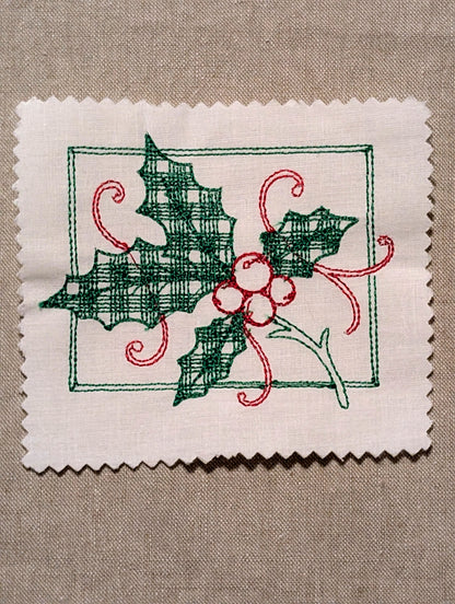 Christmas Embroidered Kitchen and Tea Towel
