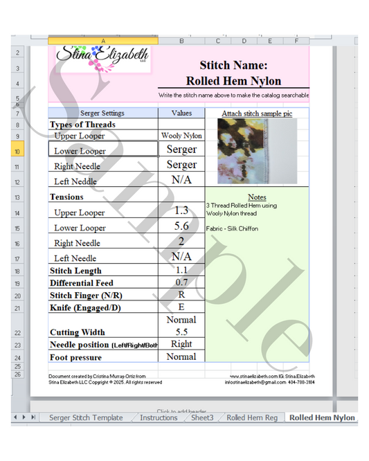 Details of a Rolled Hem Serger Stitch