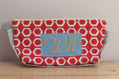 Zipper Pouch Bag - Wit Red