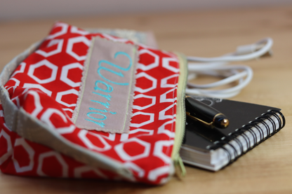 Zipper Pouch Bag - Warrior Red