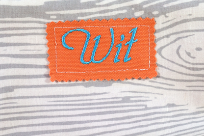 Zipper Pouch Bag - Embroidery Wit Gray