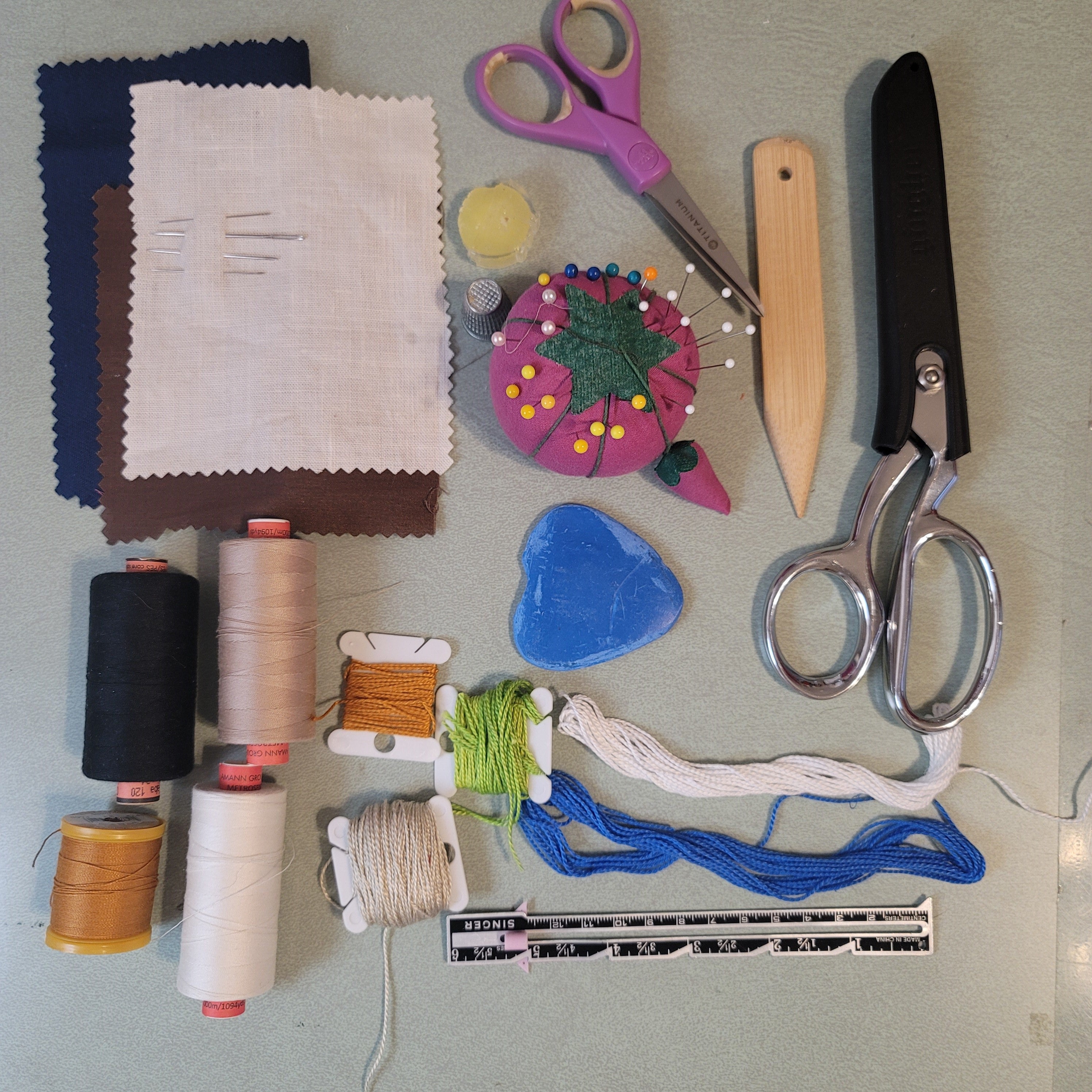 Sewing notions and mending tools