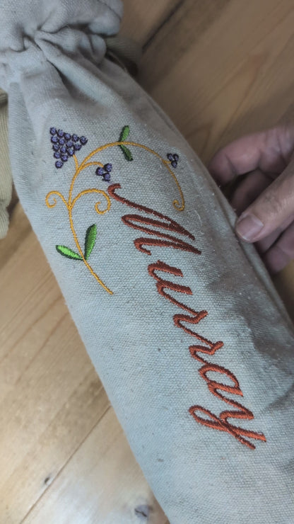Personalized Embroidered Wine Gift Bag | Monogrammed Hostess & Housewarming Gift