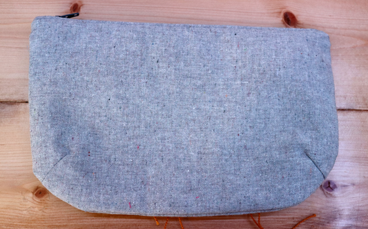 Back of gray and green handbag clutch