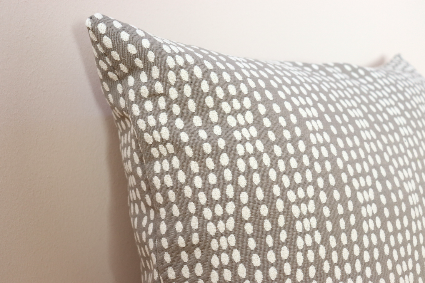 Throw Pillow Cover - Gray and Ivory Dots
