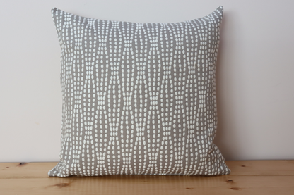 Throw Pillow Cover - Gray and Ivory Dot Print