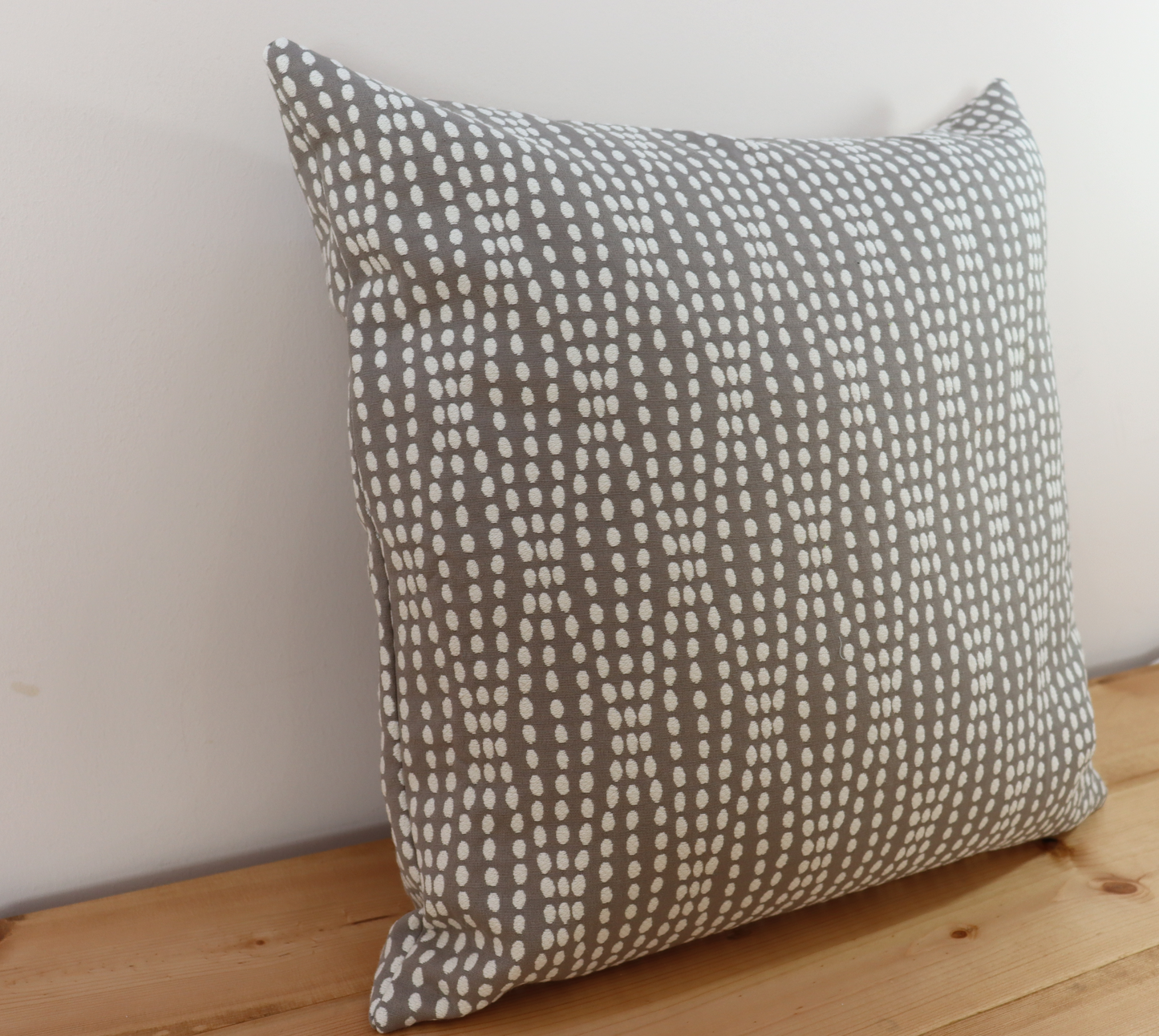 Throw Pillow Cover - Gray and Ivory Dots