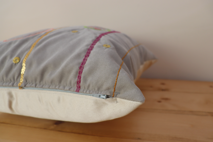 Throw Pillow Cover - Colorful with Orange Circle