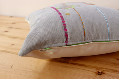 Throw Pillow Cover - Colorful with Lilac Circle