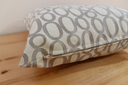 Throw Pillow Cover - Gray Ovals Print