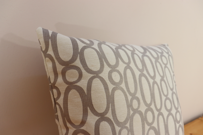 Throw Pillow Cover - Gray Ovals Print