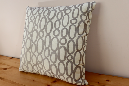 Throw Pillow Cover - Gray Ovals Print